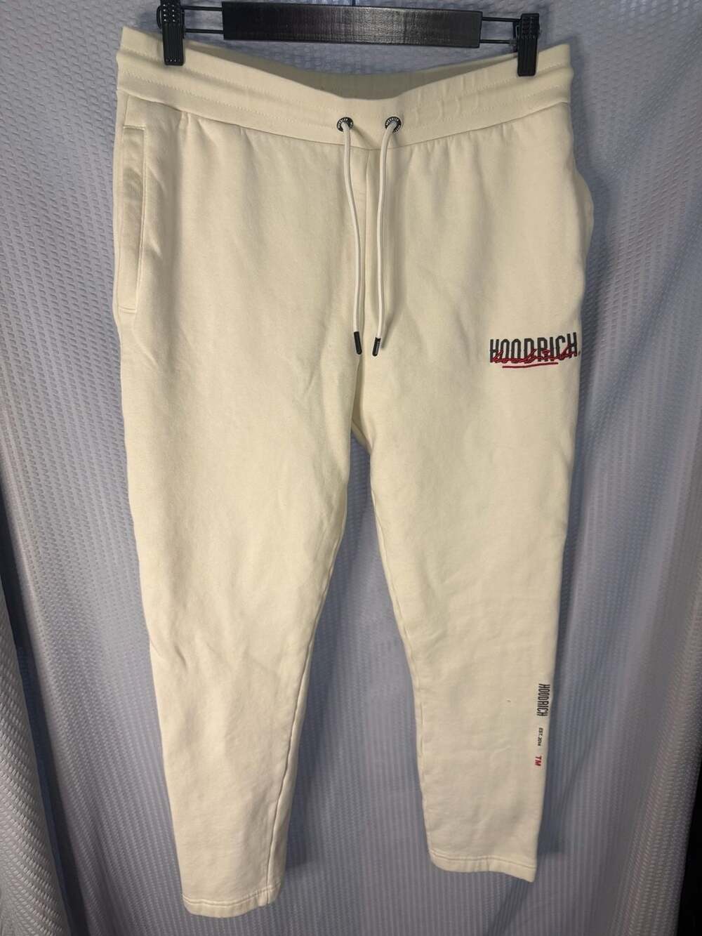 Hoodrich OG Core Cream and Red Embroidered Joggers